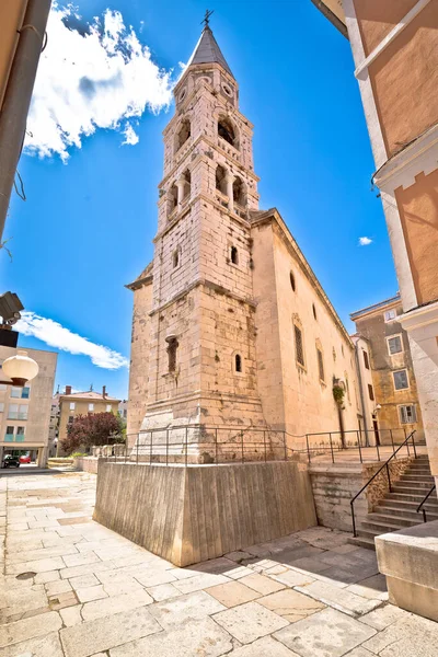 Zadar Hırvatistan Dalmaçya Bölgesindeki Zadar Sokak Manzaralı Tarihi Kilise Meydan — Stok fotoğraf