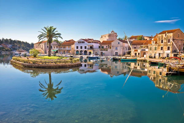 Hvar Cidade Velha Vrboska Vista Para Mar Ilha Hvar Croácia — Fotografia de Stock