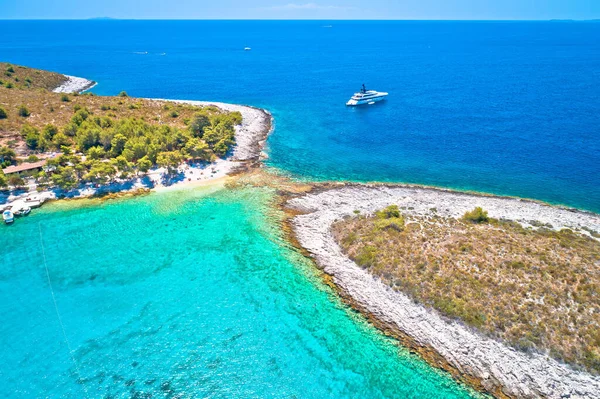 Pakleni Otoci Eilanden Zeilbestemming Arcipelago Uitzicht Lucht Eiland Hvar Dalmatië — Stockfoto