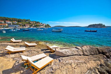 Hvar adası yaz manzarası, Croati Dalmaçya takımadası