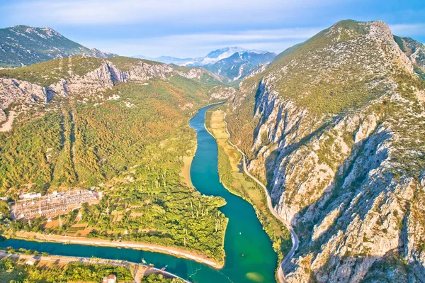 Cetina Fluss Schlucht Der Nähe Von Omis Luftaufnahme Dalmatien Region — Stockfoto