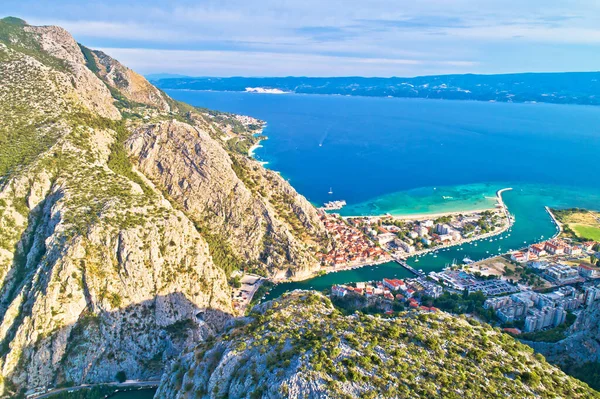 Cetina Cañón Del Río Desembocadura Omis Vista Desde Arriba Dalmacia —  Fotos de Stock