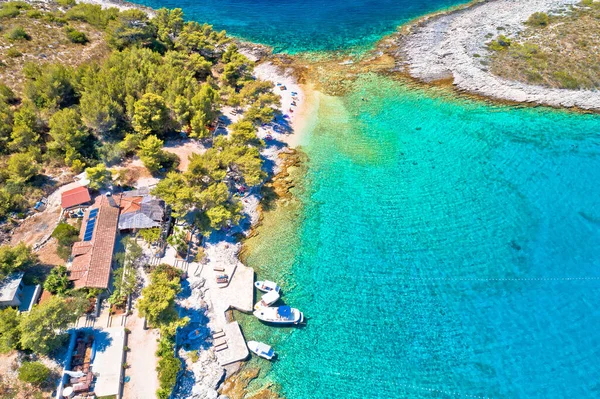 Mlini Strand Auf Pakleni Otoci Inseln Luftaufnahme Dalmatien Region Von — Stockfoto