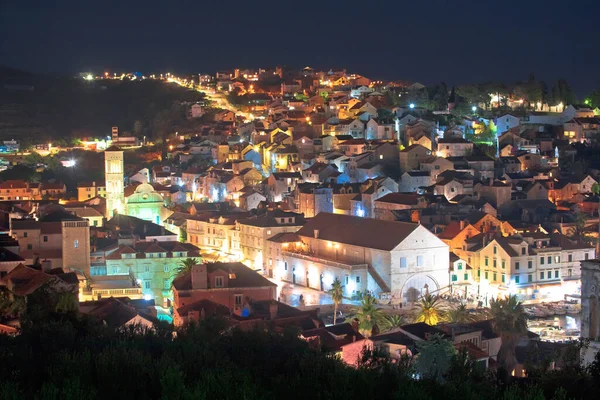 Città Hvar Baia Vista Serale Isola Dalmazia Arcipelago Della Croazia — Foto Stock