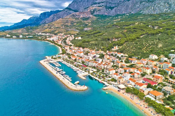 Tucepi Vista Aérea Ciudad Tucepi Makarska Riviera Dalmacia Región Croacia — Foto de Stock