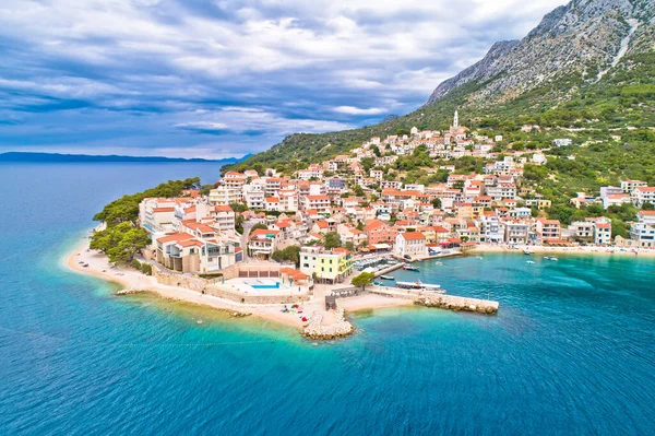 Igrane Pueblo Makarska Riviera Biokovo Vista Aérea Montaña Región Dalmacia —  Fotos de Stock