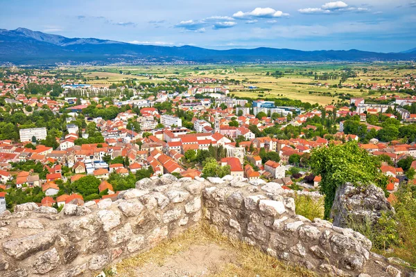 Town Sinj View Historic Fortress Dalmatia Hinterland Region Croatia — Stock Photo, Image