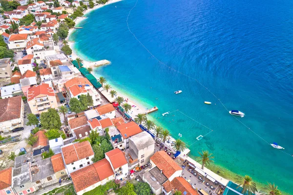 Makarska Riviéra Türkiz Strand Légi Kilátás Dalmácia Horvátország — Stock Fotó