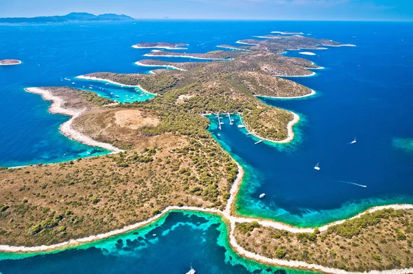 Pakleni Otoci Jachten Bestemming Arcipelago Luchtfoto Uitzicht Eiland Hvar Dalmatië — Stockfoto