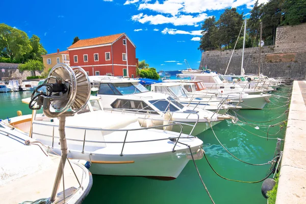 Zadar Baie Historique Port Fosa Zadar Bateaux Architecture Vue Colorée — Photo