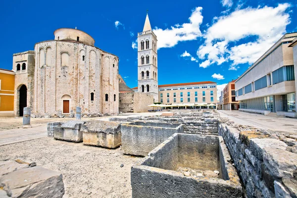 Ιστορική Πλατεία Zadar Και Καθεδρικός Ναός Του Donat View Περιοχή — Φωτογραφία Αρχείου