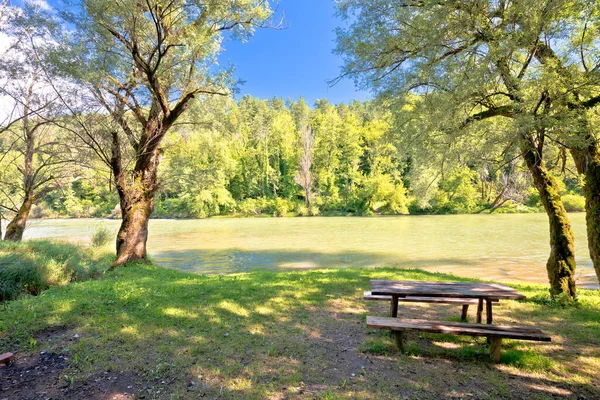 Kupa River Resting Place Green Landscape Gorski Kotar Region Croatia — Stock Photo, Image