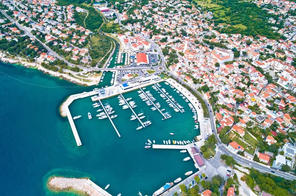 Città Novi Vinodolski Vista Panoramica Aerea Mare Adriatico Quarnero Regione — Foto Stock