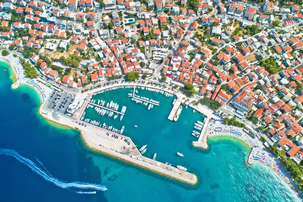 Baska Voda Plajı Kıyı Manzarası Hırvatistan Dalmaçya Kentinde Makarska Riviera — Stok fotoğraf