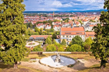 Bamberg. Bamberg manzara ve mimarisinin panoramik manzarası, Yukarı Franconia, Almanya 'nın Bavyera bölgesi