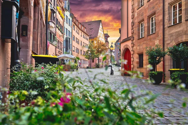 Nurnberg Famosa Rua Histórica Weissgerbergasse Nuremberg Vista Cidade Velha Região — Fotografia de Stock
