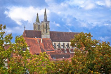 Rothenburg ob der Tauber. Tarihi Rothenburg ob der Tauber Manzaralı Katedral, Alman bölgesinin Romantik Yolu