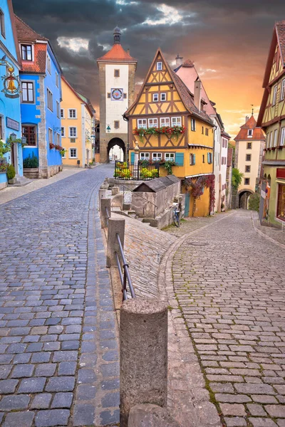 Rothenburg Der Tauber Famoso Marco Rua Coberta Arquitetura Cidade Histórica — Fotografia de Stock
