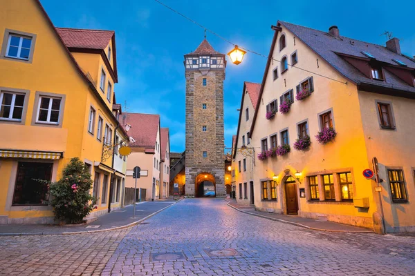 Rothenburg Der Tauber Puerta Torre Hispánica Ciudad Medieval Alemana Rothenburg —  Fotos de Stock