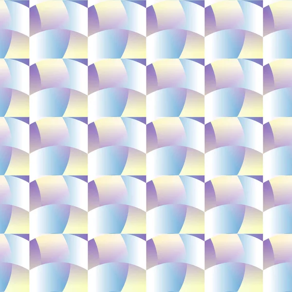 ブルー モザイク 錯覚の幾何学的なシームレス パターン ウェーブのかかったグラフィック背景 抽象的でモダンなスタイリッシュな生地 テキスタイルのベクトル図 — ストックベクタ