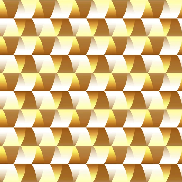 モザイク 黄金の幾何学的なシームレス パターン 金の波グラフィック背景 抽象的でモダンなスタイリッシュな生地 テキスタイルのベクトル図 — ストックベクタ