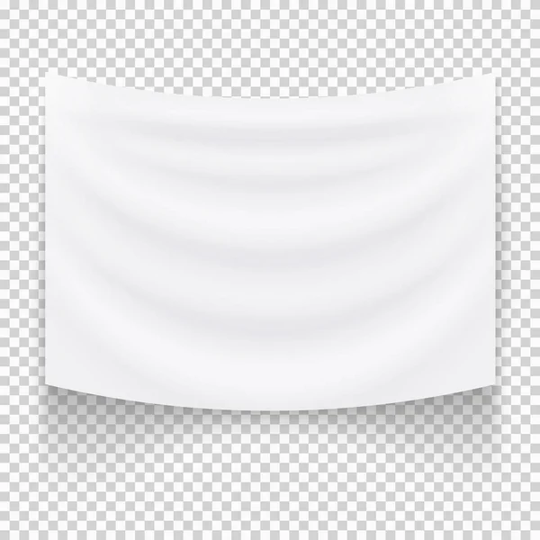 挂空的白色纺织品横幅 空白标志模板 矢量插图 — 图库矢量图片