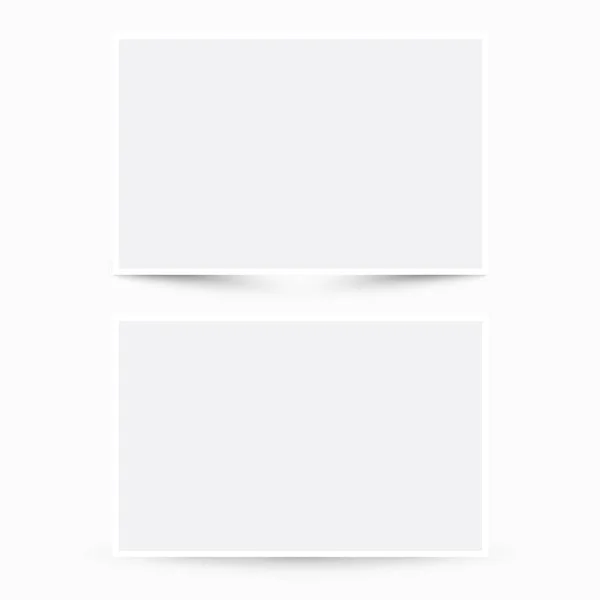 Zwei Leere Weiße Papierblätter Mit Unterschiedlichen Schatten Vektorgrafik Vorlagen Für — Stockvektor