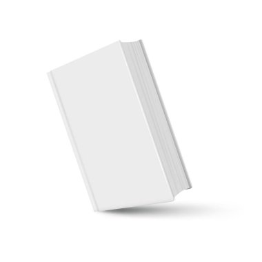 Kitap mockup beyaz arka plan üzerinde gölge ile beyaz gerçekçi