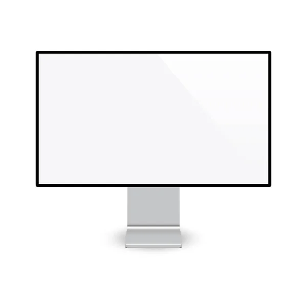 Modernes Computerdisplay; Bildschirm isoliert; realistischer Stilvektor — Stockvektor