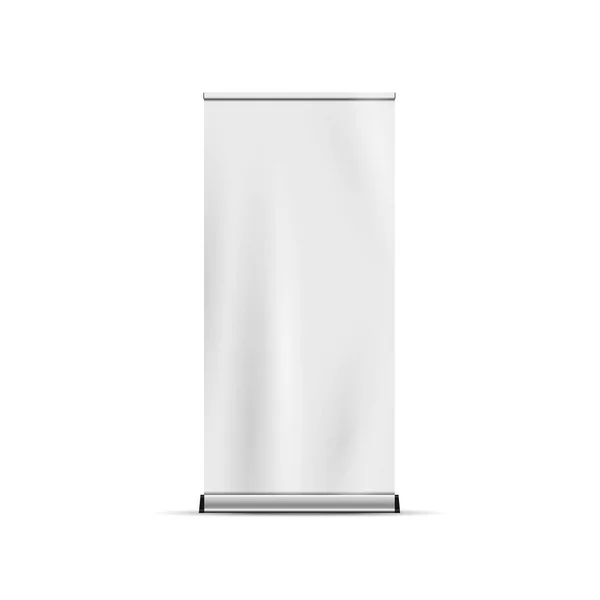 Porte-bannière enroulable isolé sur fond blanc — Image vectorielle