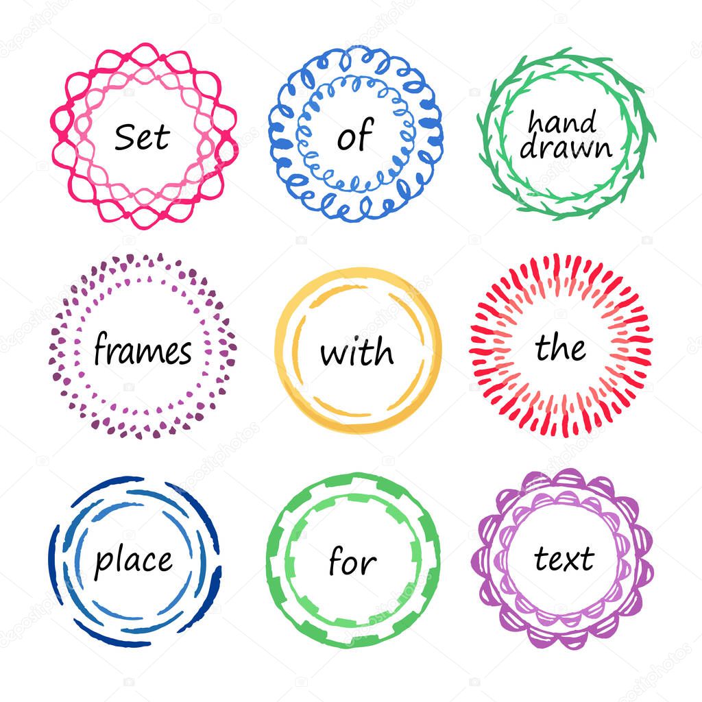 Set of circle logo with the place for text. Vector illustration