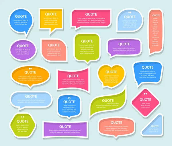 Citation cadres 3D colorés zones de texte Modèle vide avec des citations de conception de l'information d'impression . — Image vectorielle