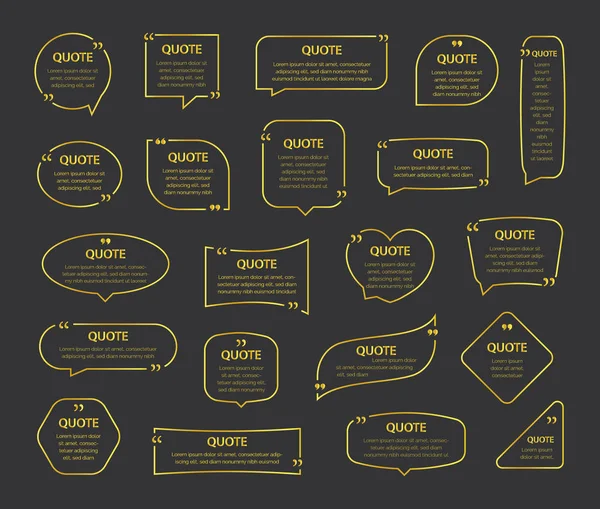 Montures de devis zones de texte Modèle vide avec des citations de conception de l'information d'impression. — Image vectorielle