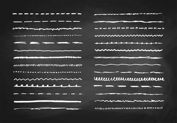 Marcador dibujado a mano vector línea borde conjunto y garabato elementos de diseño — Archivo Imágenes Vectoriales