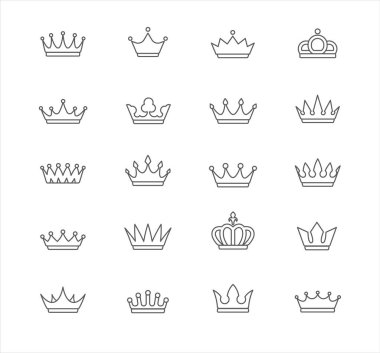 Düz kenarlı, boş, düz taç seti. İzole edilmiş, düzenlenebilir. Logoti veya simge olarak kullanılabilir.