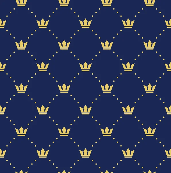 Vector Seamless Retro Pattern Crowns Can Used Wallpaper Pattern Fills — Stock Vector