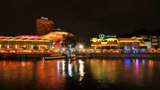 2018 Time Lapse Video Singapore River Clark Quay — стоковое видео