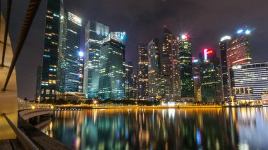 Singapur - 2019 18 Mayıs : Marina Bay - Central Business District.