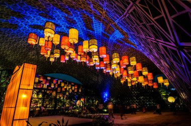 Singapur 10 Sep 2019 Sonbahar Ortası Festivali Singapur Körfezi 'nin Bahçeleri' nde