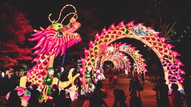 Singapur 10 Sep 2019 Sonbahar Ortası Festivali Singapur Körfezi 'nin Bahçeleri' nde