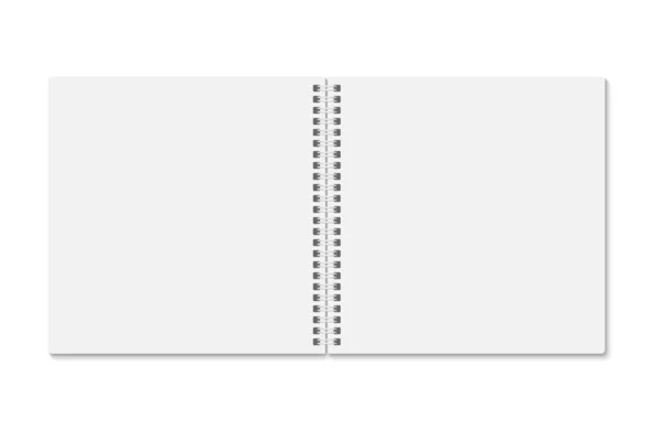 Biały Notatnik Otwarty Nad Widokiem Wektor Wykreował Esp Pionowe Ślepe — Wektor stockowy