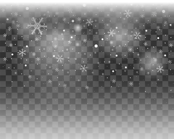 Christmas Background White Snowflakes Falling Isolated Dark Vector Illustration Eps — Stock Vector