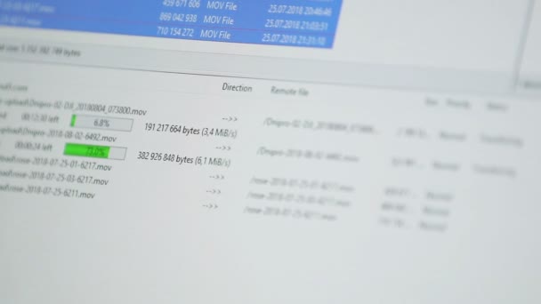 Download Internet Upload Speed Files Computer Uploads Going Server Using — Stock Video