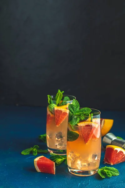 Grapefruity a máty gin tonic nápoj — Stock fotografie