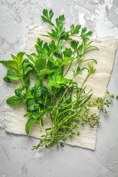 Herbs and spices. Fresh herbs selection included rosemary, thyme