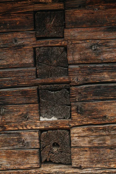 Herrlicher Hintergrund einer strukturierten alten Wand aus braunem Holz — Stockfoto
