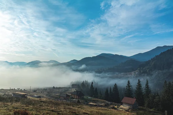 Aerial view amazing over of the Carpathian Mountains or Carpathi — Stock Photo, Image