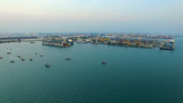 Luftaufnahme Des Hafens Von Laem Chabang Und Des Schwerindustriegebiets Chonburi — Stockvideo