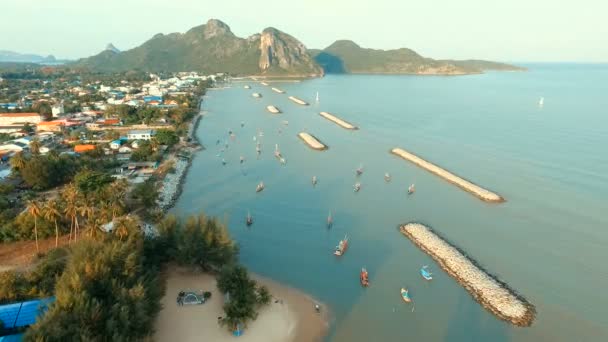 Vista Aérea Klong Avisar Seacoast Prachuap Khiri Khan Sul Tailândia — Vídeo de Stock