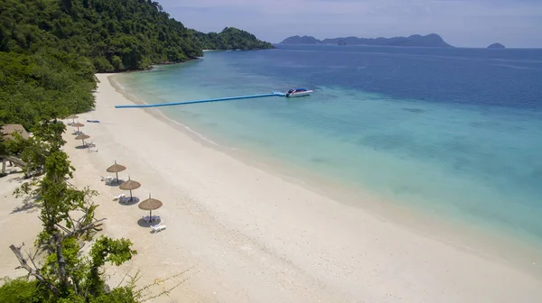 Hermosa Playa Mar Blanco Nyang Phee Isla Andaman Mar Frontera — Foto de Stock